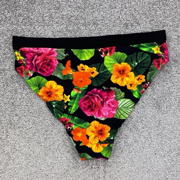 Andie The Banded Cheeky Bottom Medium Multi Tropical Floral Swim AB330-TFLR-M - Picture 2 of 10